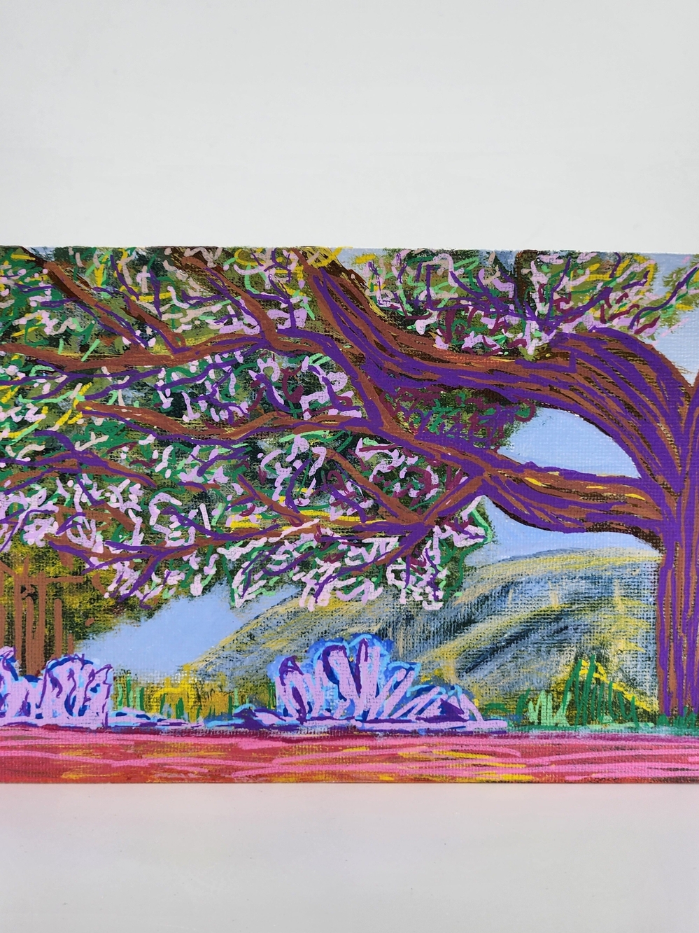 Hand Crafted Wall Art Purple Landscape Canvas Art - Picture 5 of 12